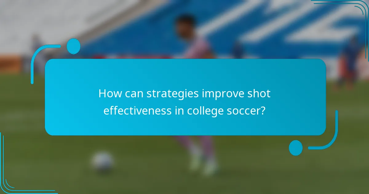 How can strategies improve shot effectiveness in college soccer?