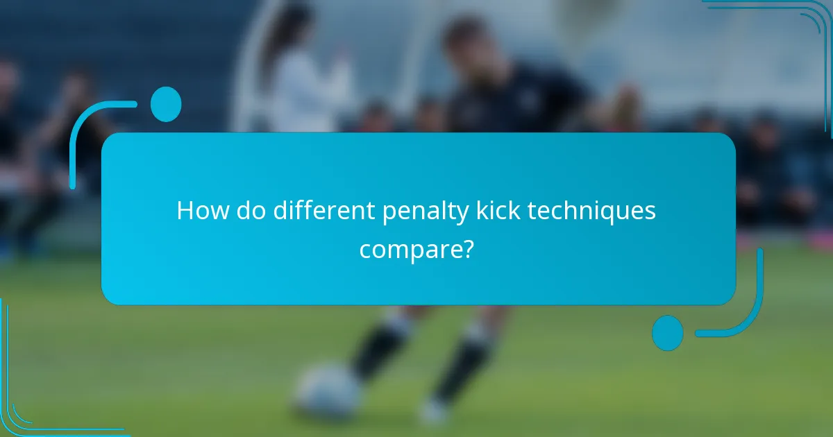 How do different penalty kick techniques compare?