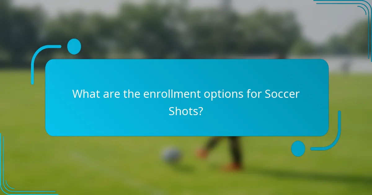 What are the enrollment options for Soccer Shots?