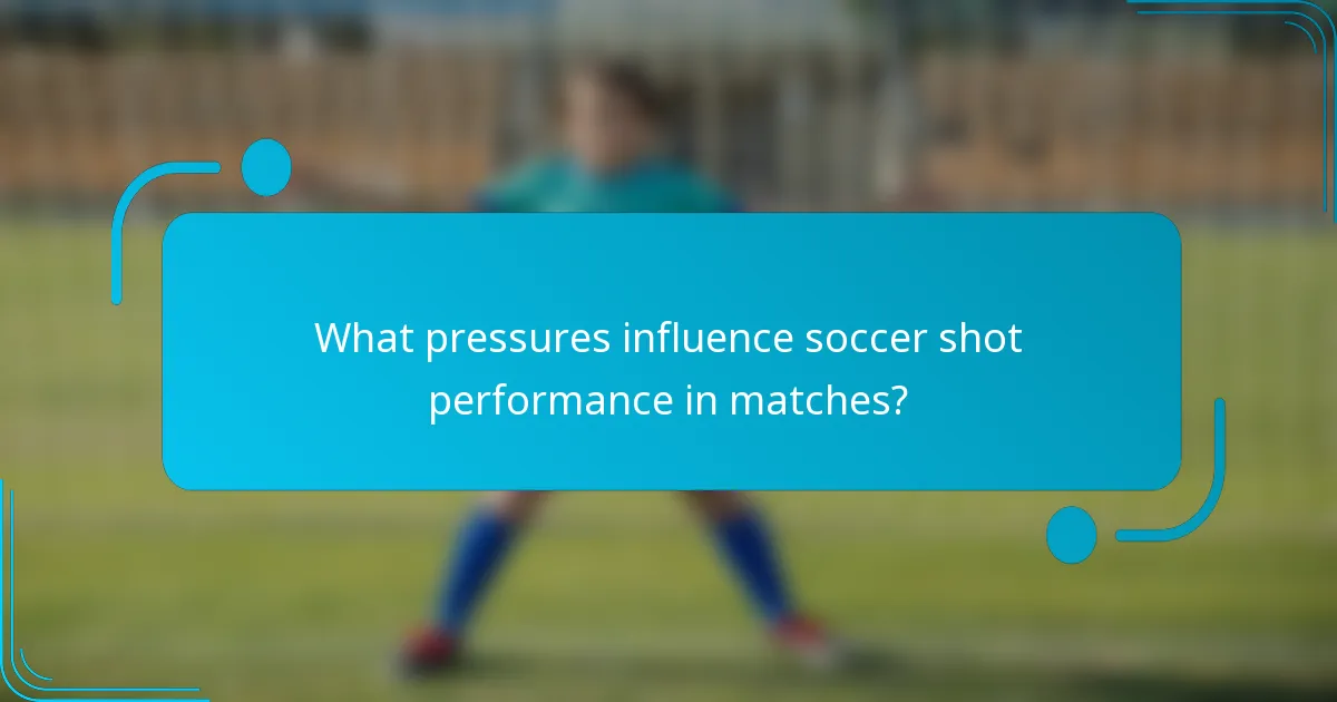 What pressures influence soccer shot performance in matches?